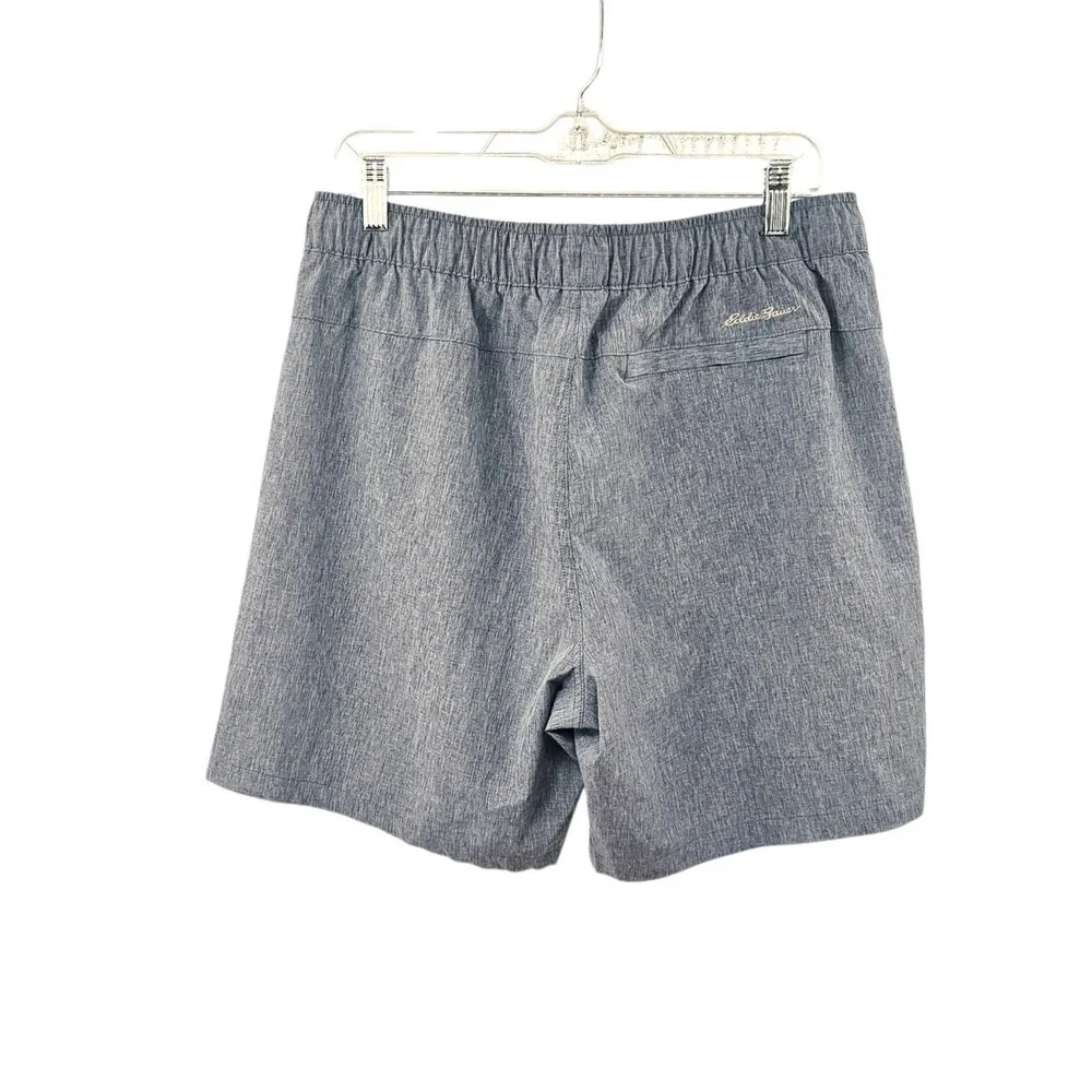 Eddie Bauer Men's Gray Heathered Drawstring Shorts -‎ Size Large (L/G)